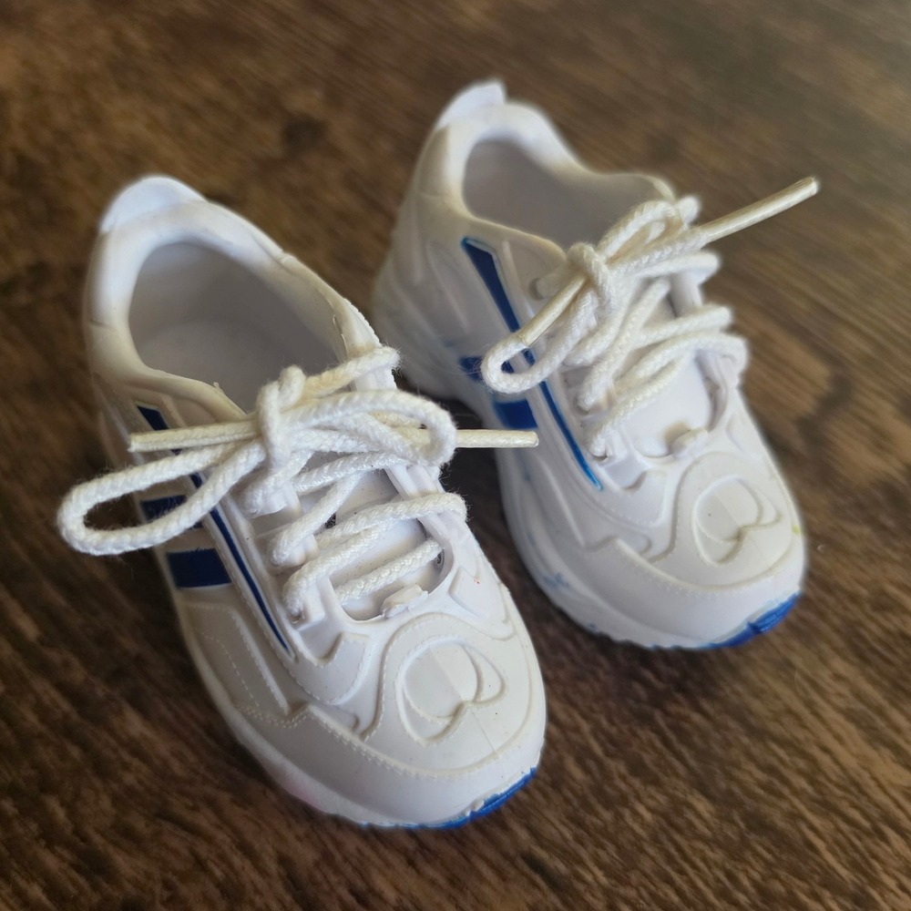 AMERICAN GIRL Doll Sneakers Kids 18" White Blue Athletic Trainer Shoes